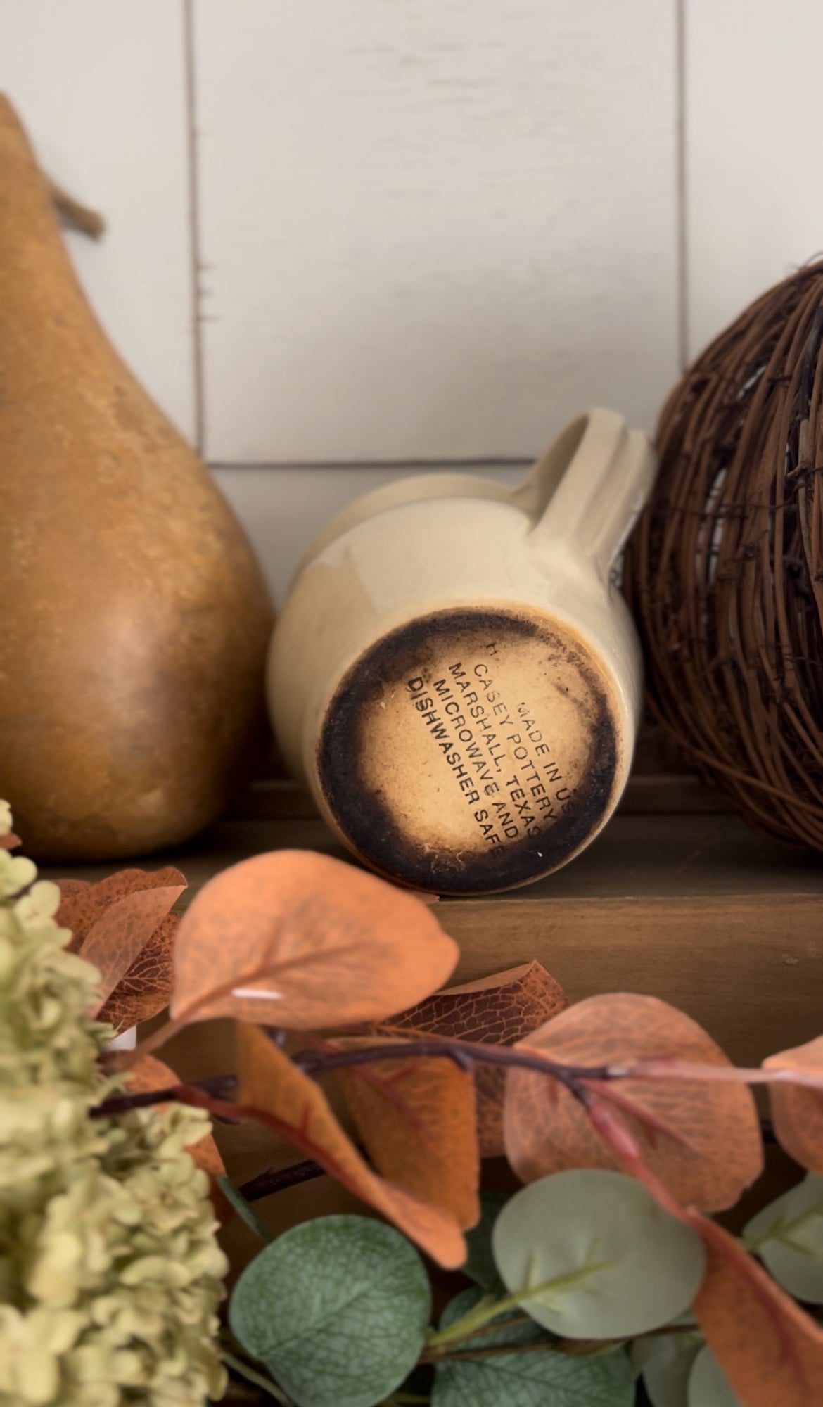 Casey Pottery Striped Stoneware Pitcher