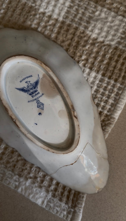 Antique Blue and White Ironstone Dish in pattern "Siam" by J. Clementson