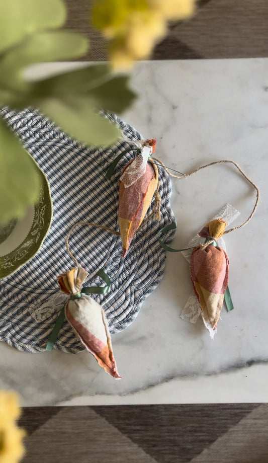 Handmade Fabric Carrot Garland
