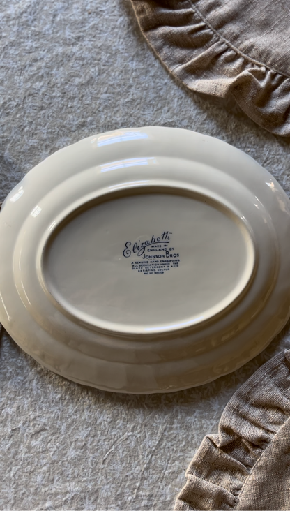 Blue and White Floral Platter Made in England (set of 2)