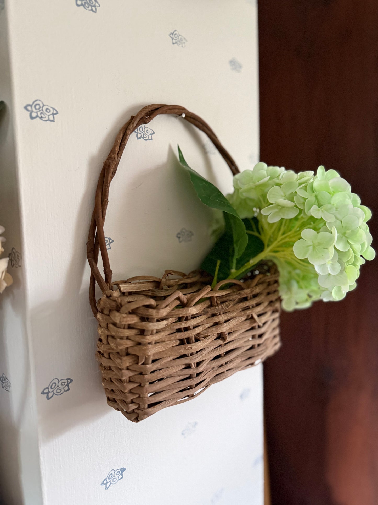 Rustic Woven Stick Wall Basket (flowers not included)