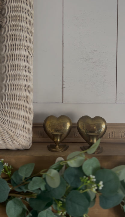 Set of 2 Brass Heart Sconces