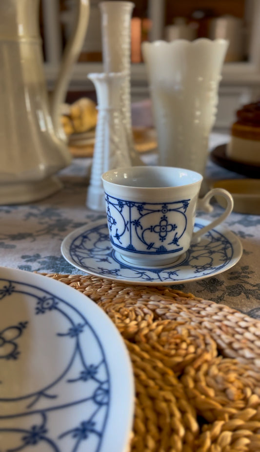 Baruether Indischblau Teacup and Saucer made in Bavaria, Germany (8 available)