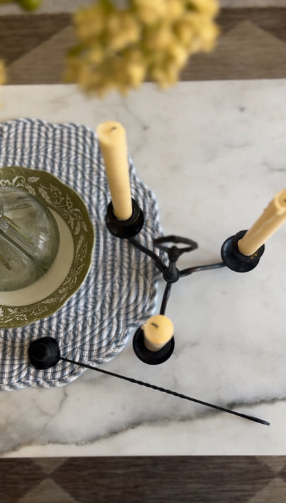 Black Tabletop Candelabra (candles not included)