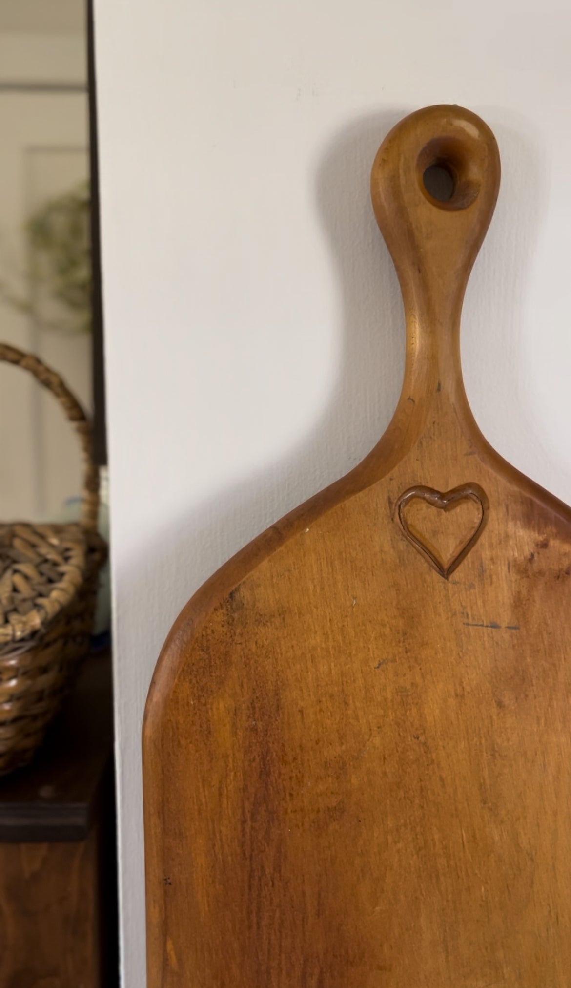 Large Solid Wood Cutting Board with Heart Carving by Foodworks