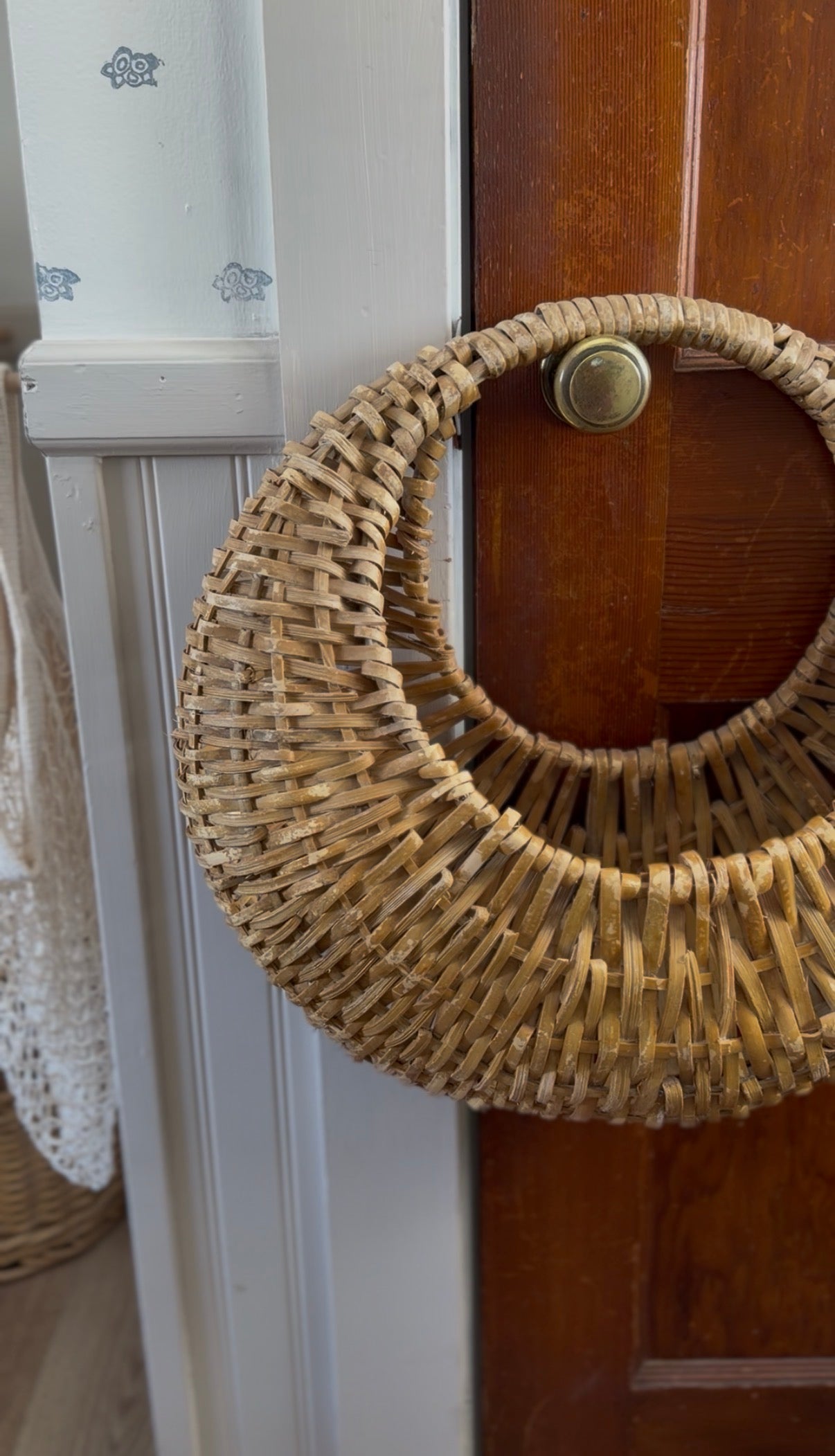 Large Light Wicker Hanging Basket
