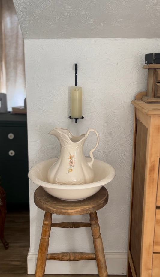 Black Metal Wall Sconce (candle not included)