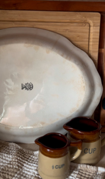 Warranted K, T, & K Granite White Ironstone Oval Platter