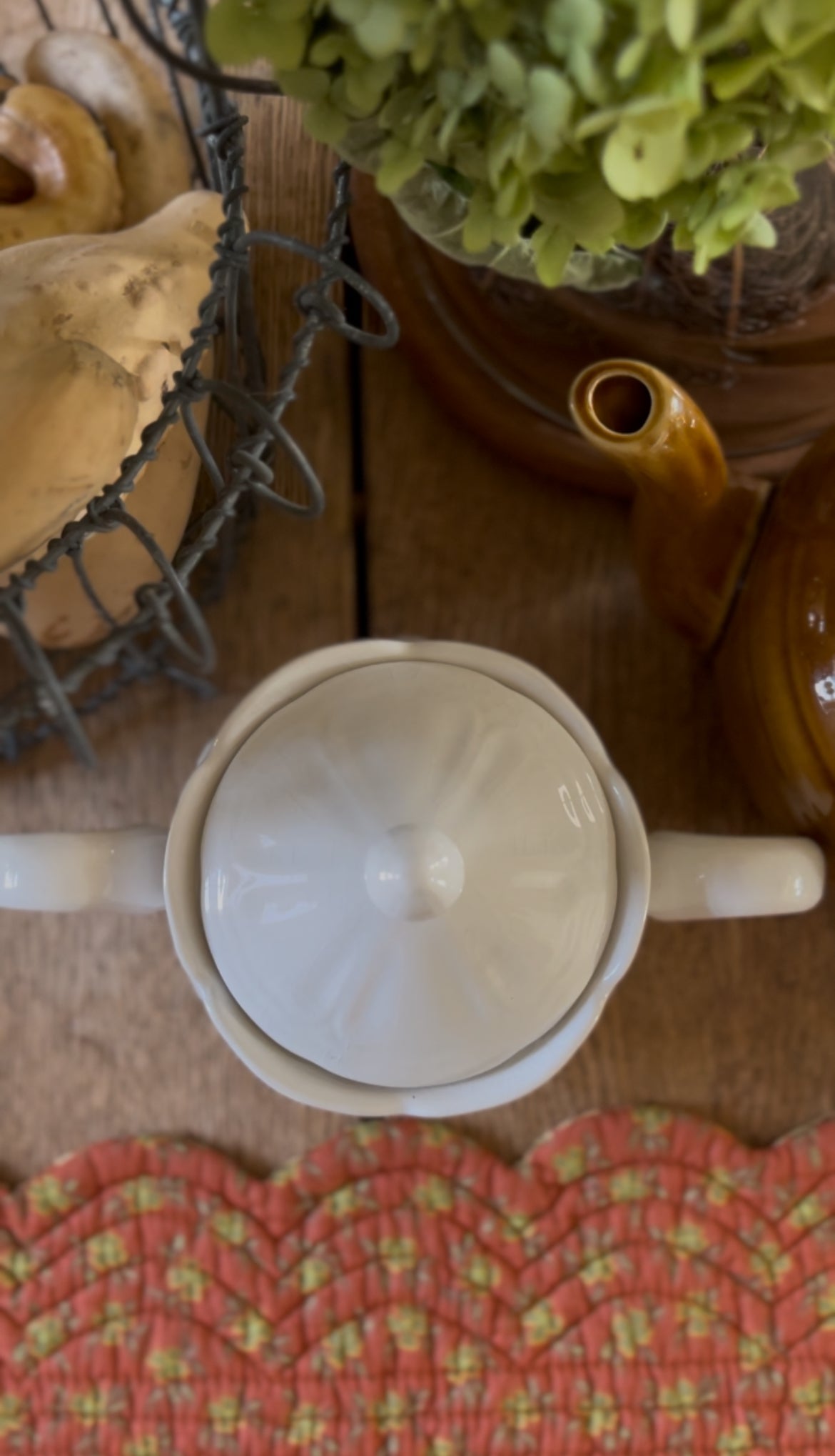 White Ironstone Sugar Dish