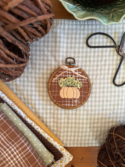 Pumpkin filled with Fall Flowers Embroidery Magnet