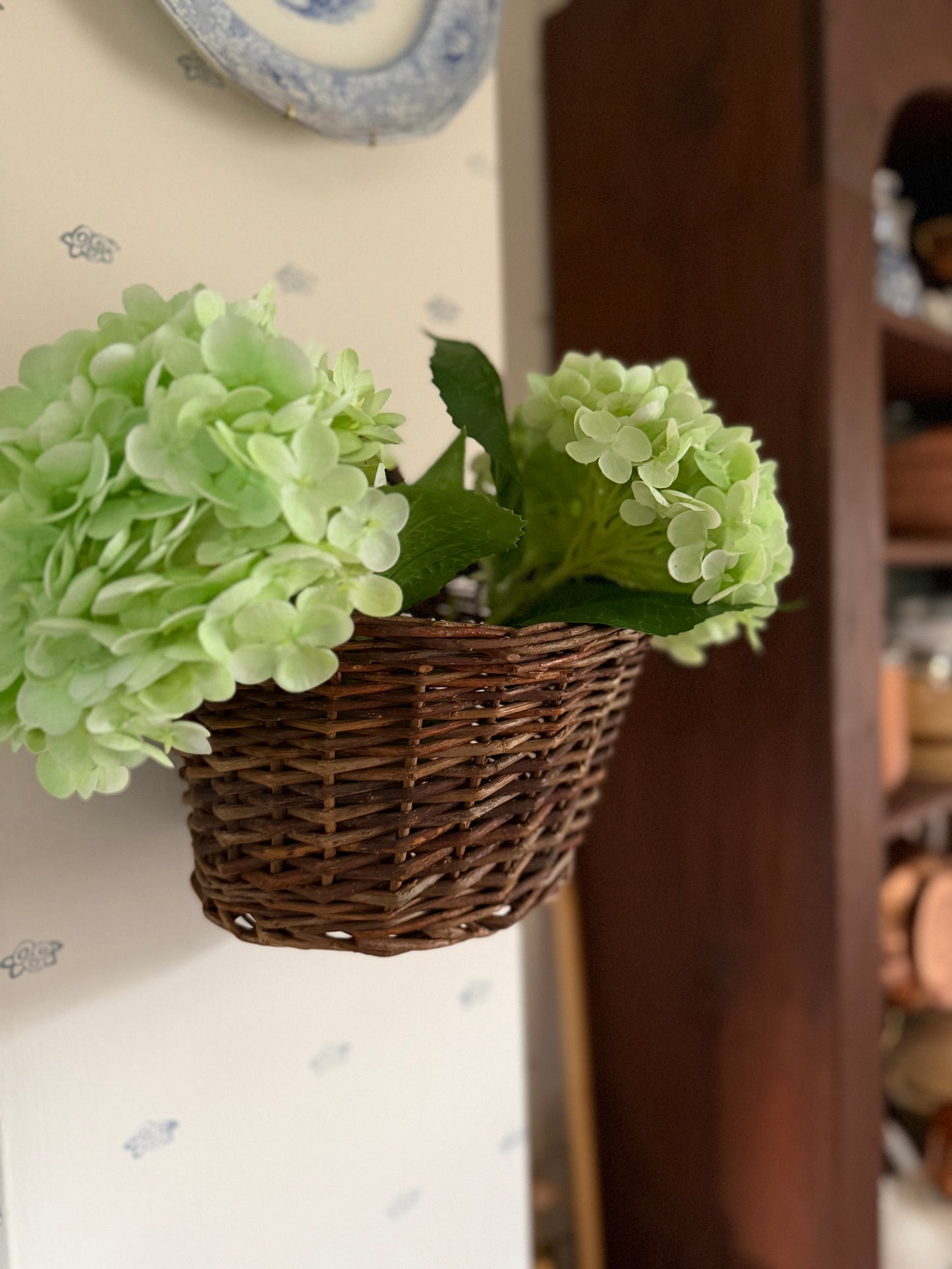 Handwoven Willow Wall Basket (flowers not included)