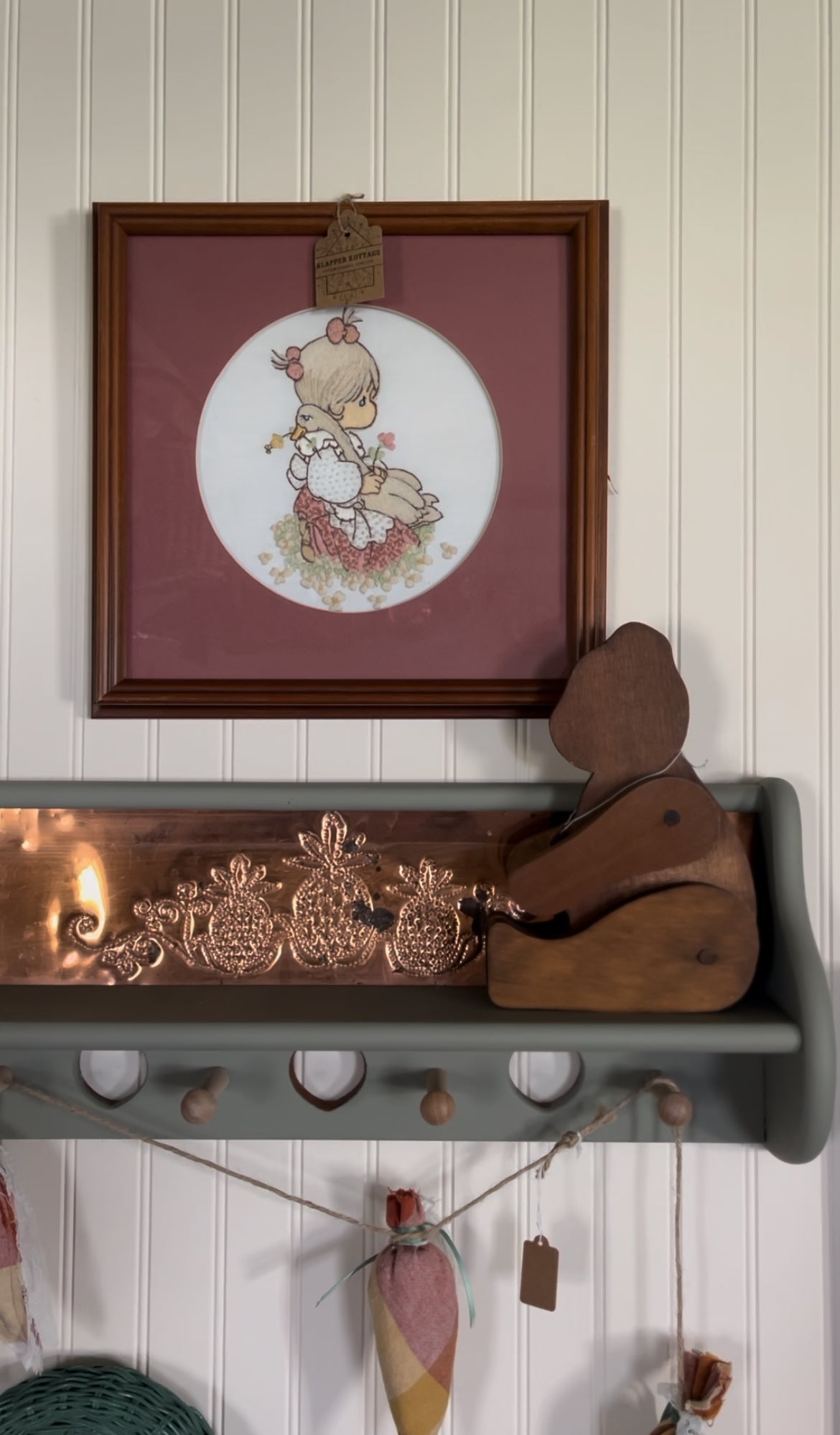 Framed and Matted Felt Precious Moments Embroidery
