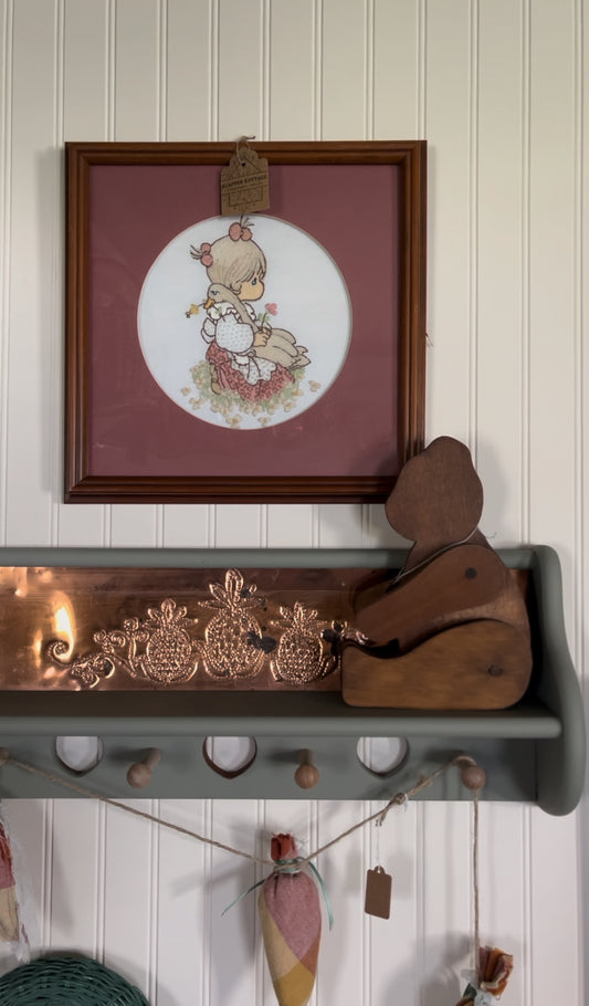 Framed and Matted Felt Precious Moments Embroidery