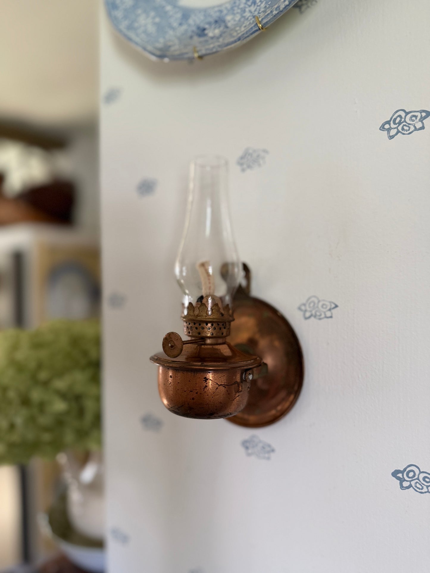 Vintage Miniature Copper Swivel Oil Lamp