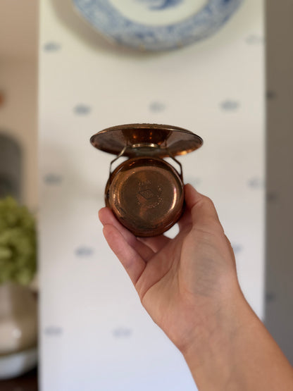 Vintage Miniature Copper Swivel Oil Lamp