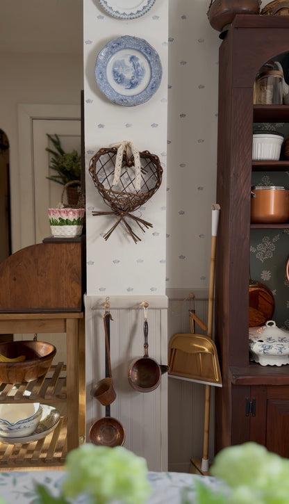 Woven Stick Heart Shaped Basket
