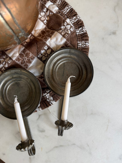 Set of 2 Mini Metal Candle Sconces