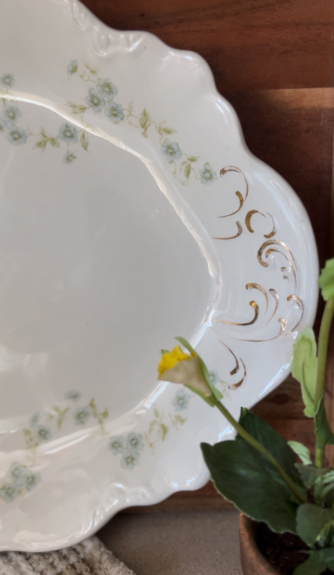 Royal Semi-Porcelain Blue Floral Platter Johnson Bros England