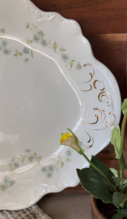 Royal Semi-Porcelain Blue Floral Platter Johnson Bros England