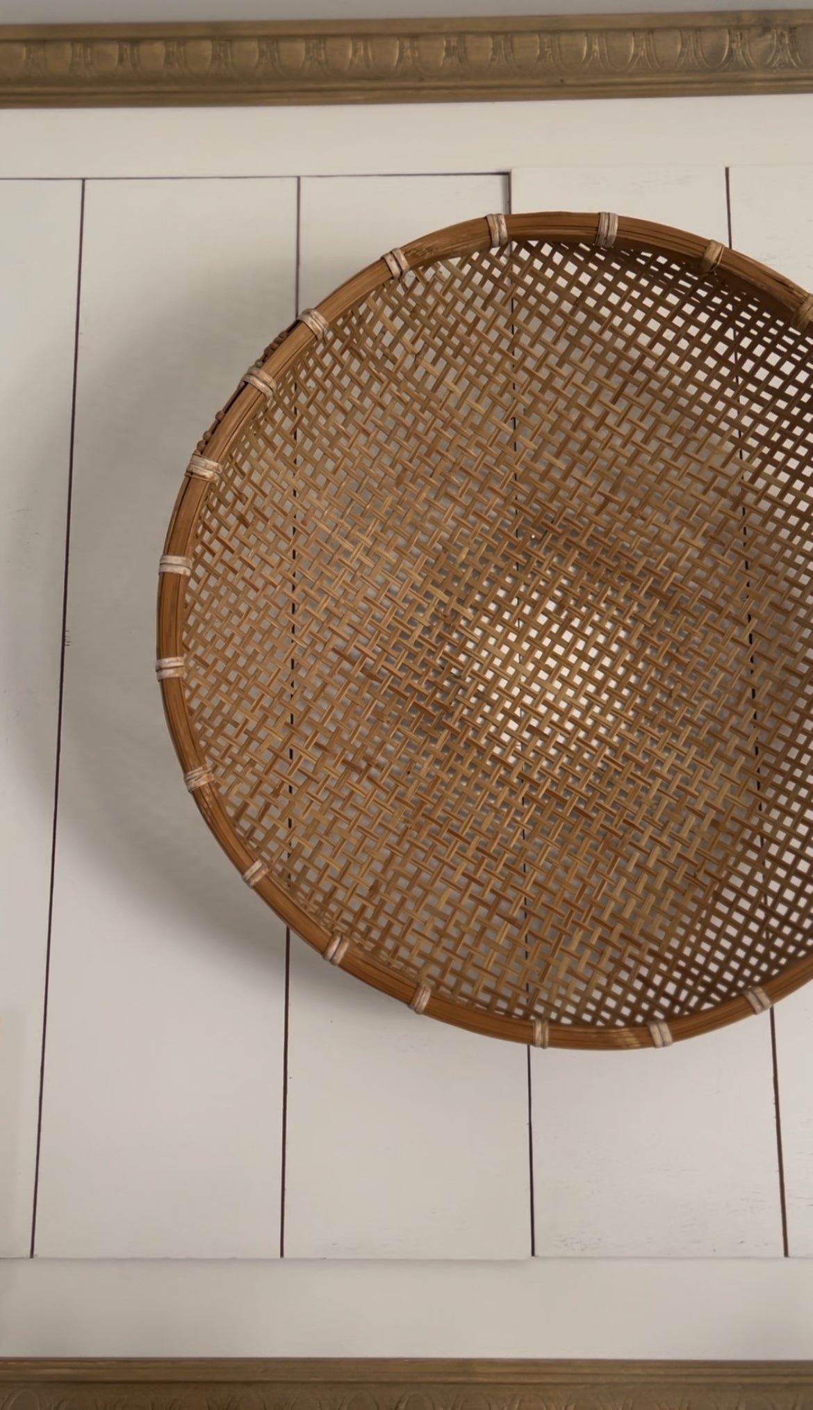 Large Vintage Woven Winnowing Basket (2 available, 1 slightly larger)