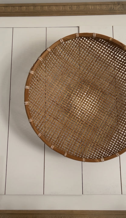 Large Vintage Woven Winnowing Basket (2 available, 1 slightly larger)