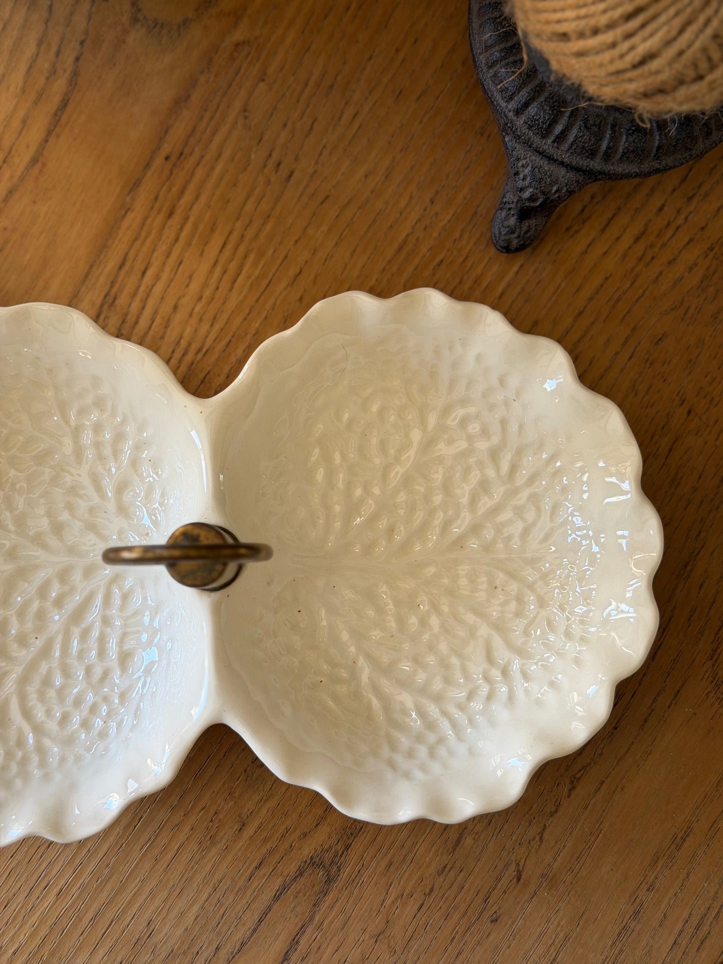 Stangl White Cabbageware Trinket Dish