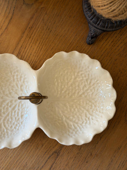 Stangl White Cabbageware Trinket Dish