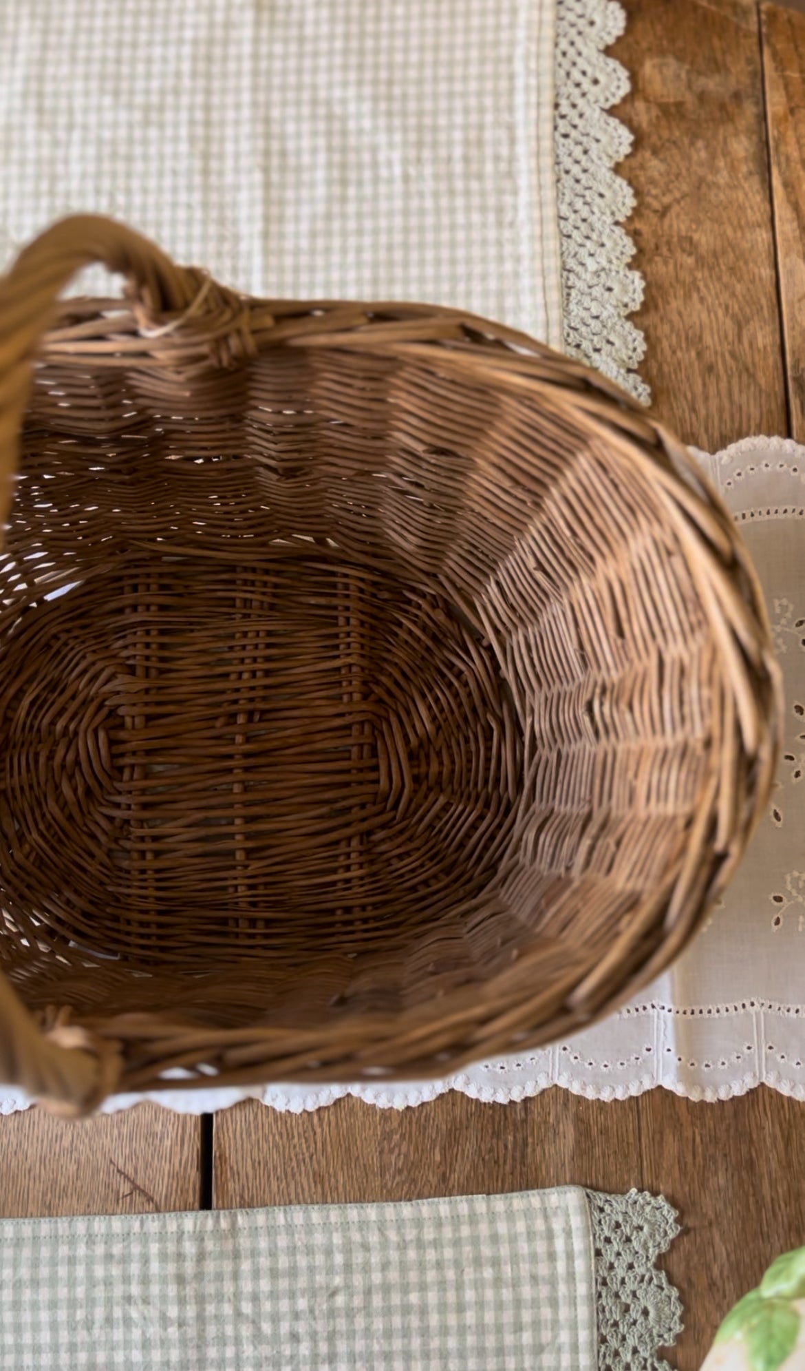 Large Handled Wicker Gathering Basket