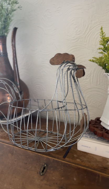 Rooster Egg Basket (fabric carrots included)