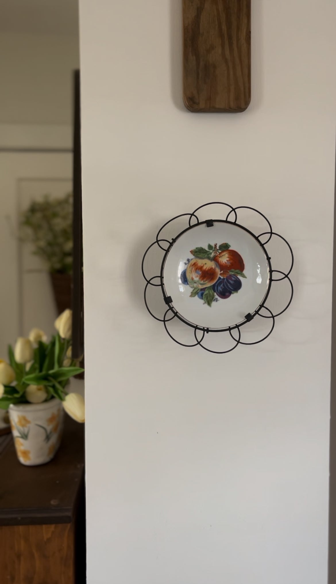 Wire Basket with Fruit Plate for Wall Hanging