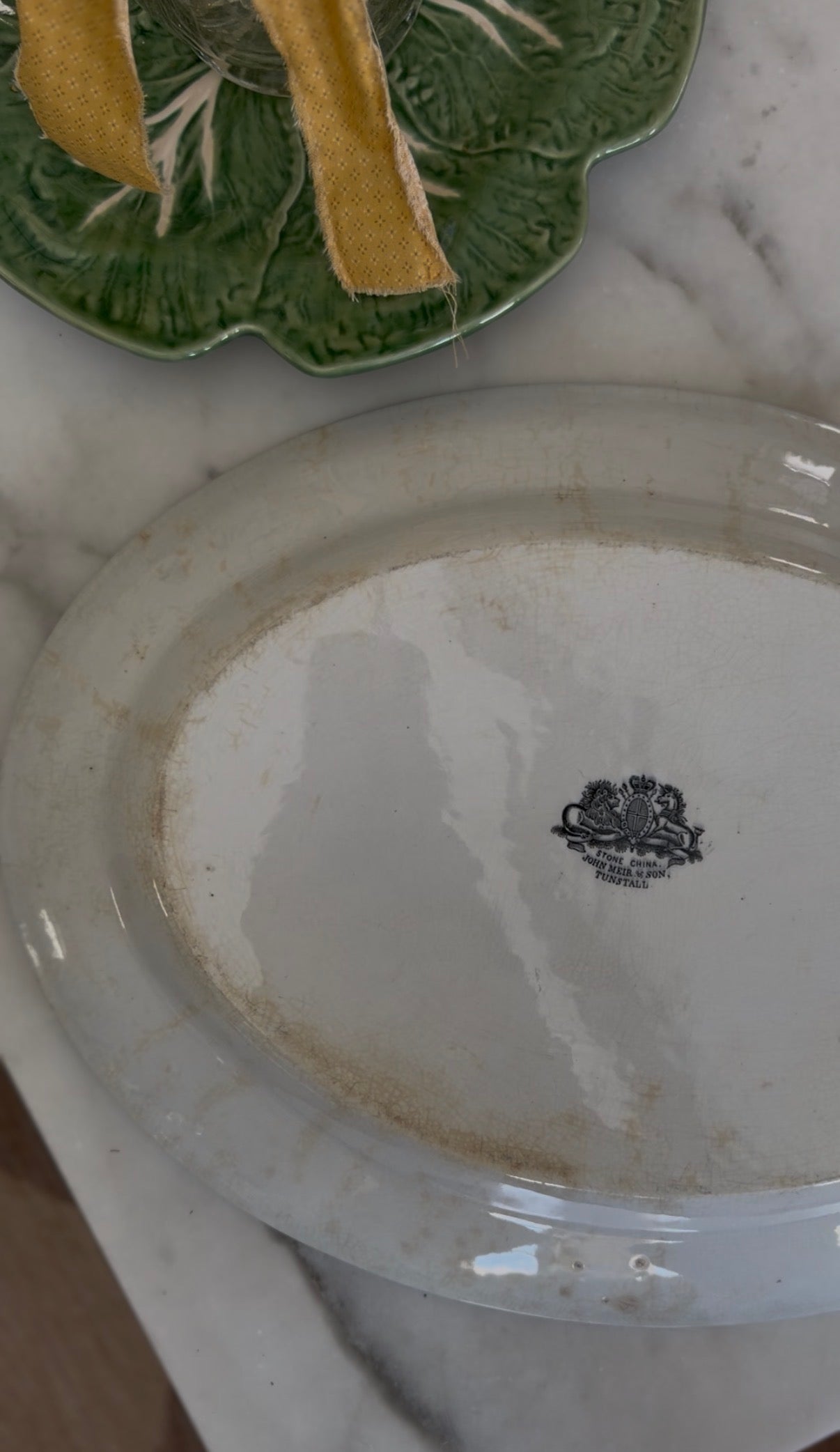 White Stone China Platter by John Meir & Son, made in England