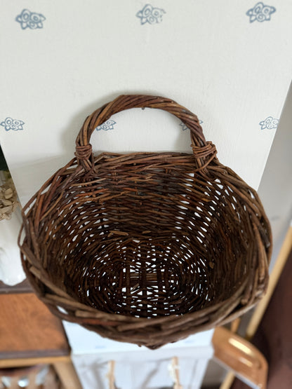 Handwoven Willow Wall Basket (flowers not included)
