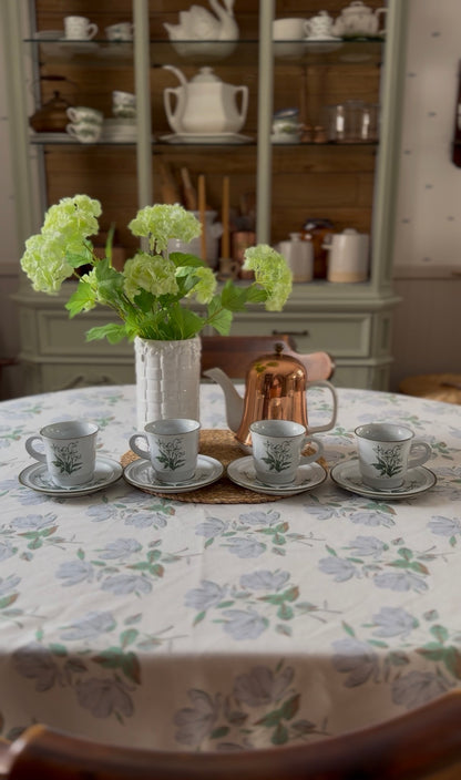 Noritake Stoneware Lily Teacups and Saucers (2 left)