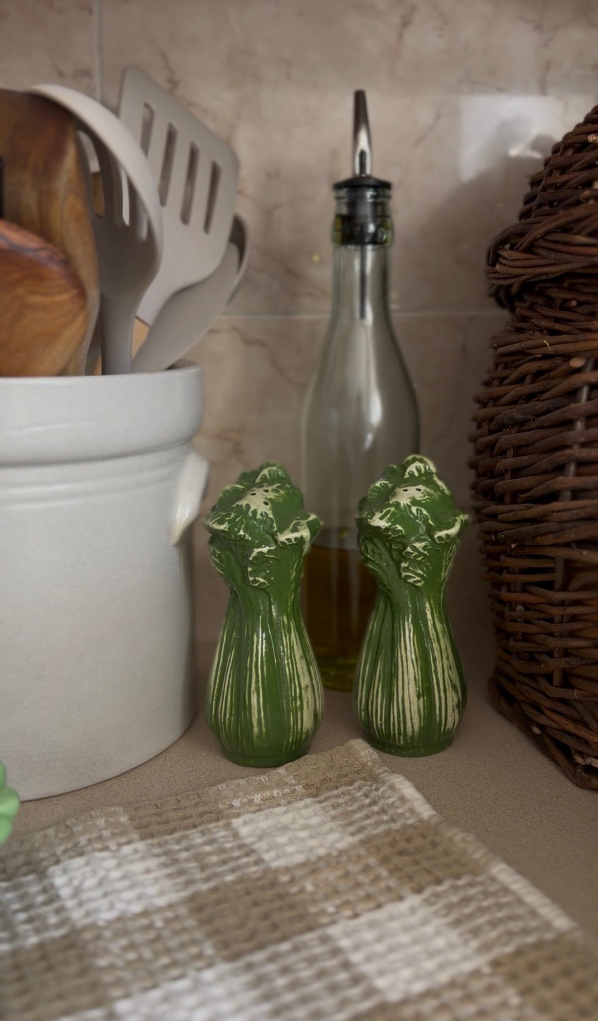 Celery Salt and Pepper Shakers