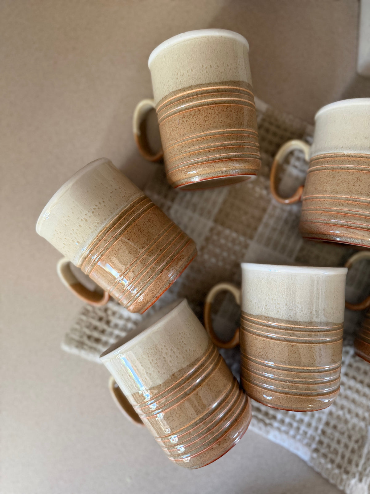 Vintage Stoneware Coffee Mugs made in England (set of 6 - mug tree sold separately)