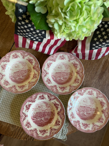 Red Floral Windsor in 1792 Johnson Bros Bowls made in England (3 left)