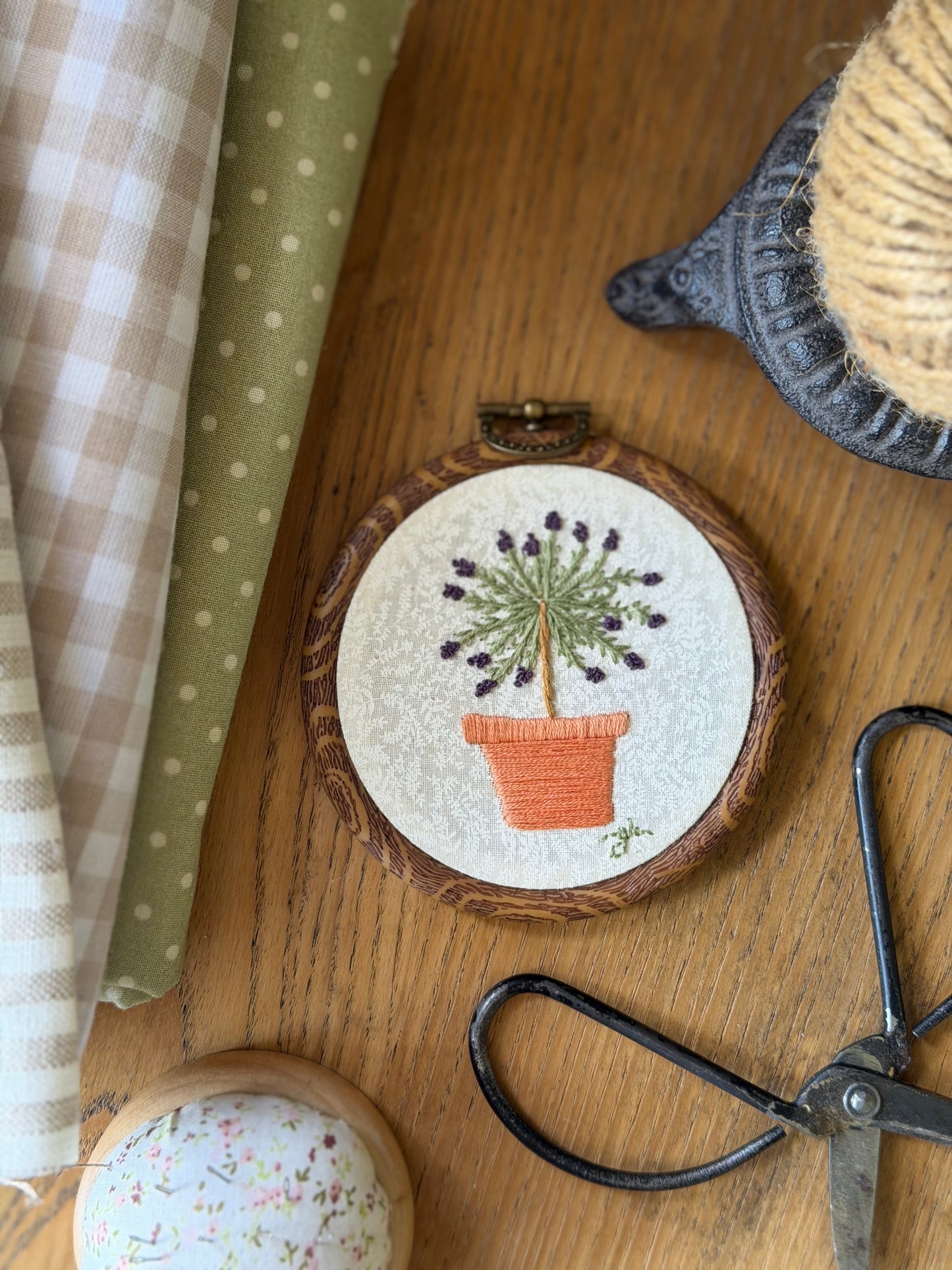 Lavender Topiary Embroidery Magnet