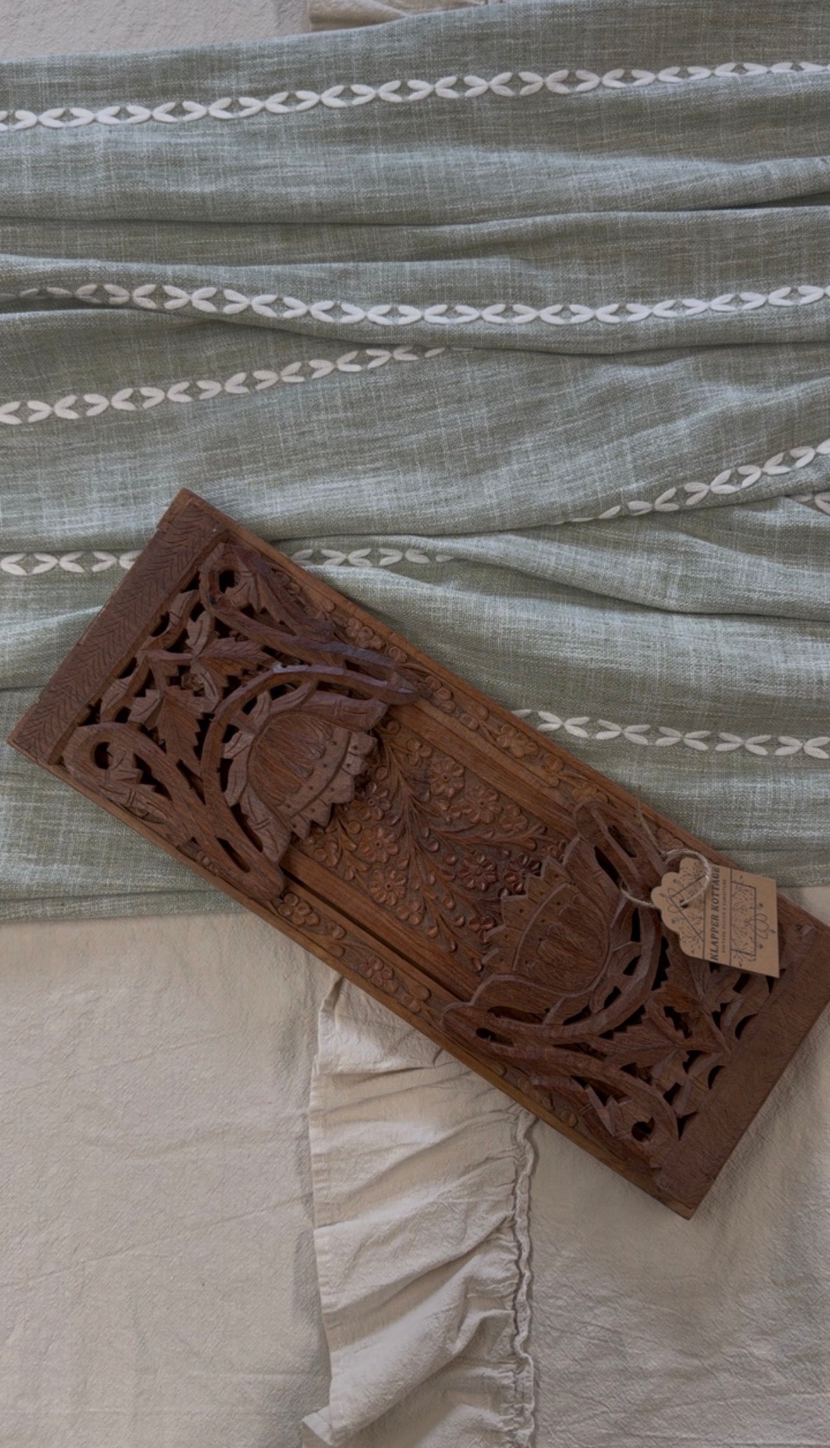 Hand-carved Wooden Bookends made in India