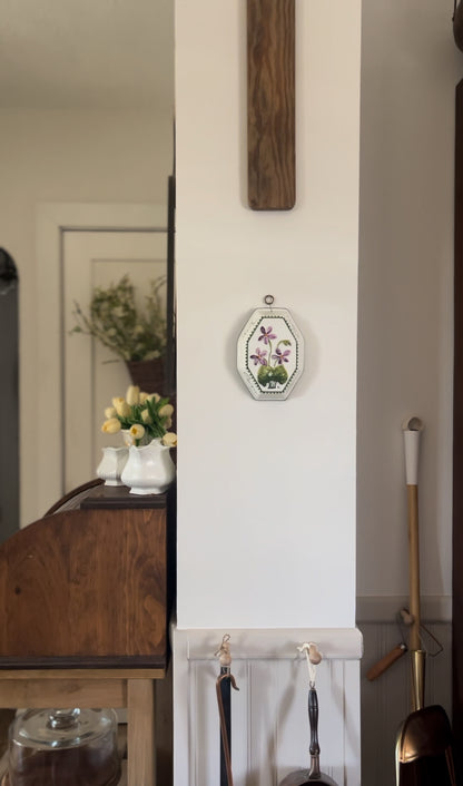 Floral Ceramic Wall Hanging - Hand-painted Made in Italy