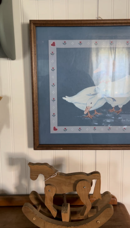 "Ducks" by Ava Freeman Print, Matted and Framed in a Wood Frame