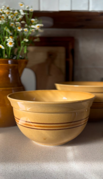 Pfaltzgraff Yellow Mixing Bowl set of 2 in the American Pattern Line (vintage from the 1980s)