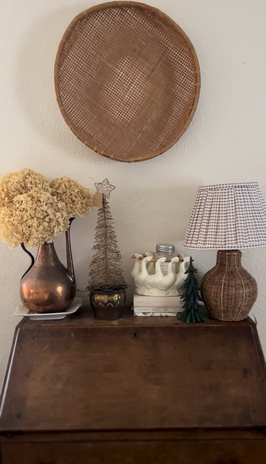 Gold Wire Christmas Tree with Vintage Brass Planter