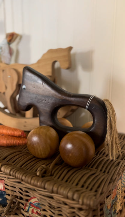 Solid Wood Horse Push Toy