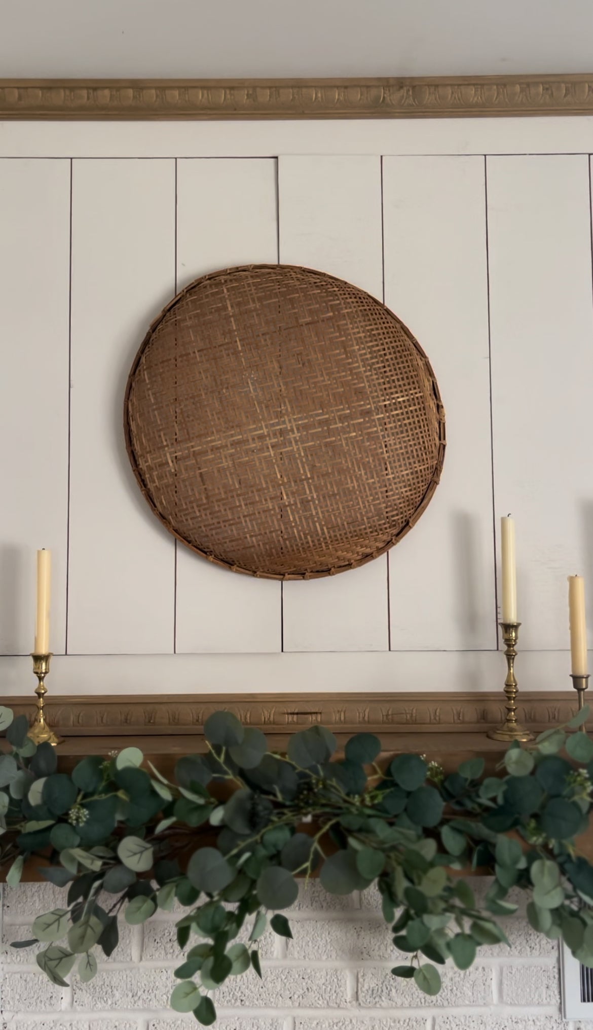 Large Vintage Woven Winnowing Basket (2 available, 1 slightly larger)