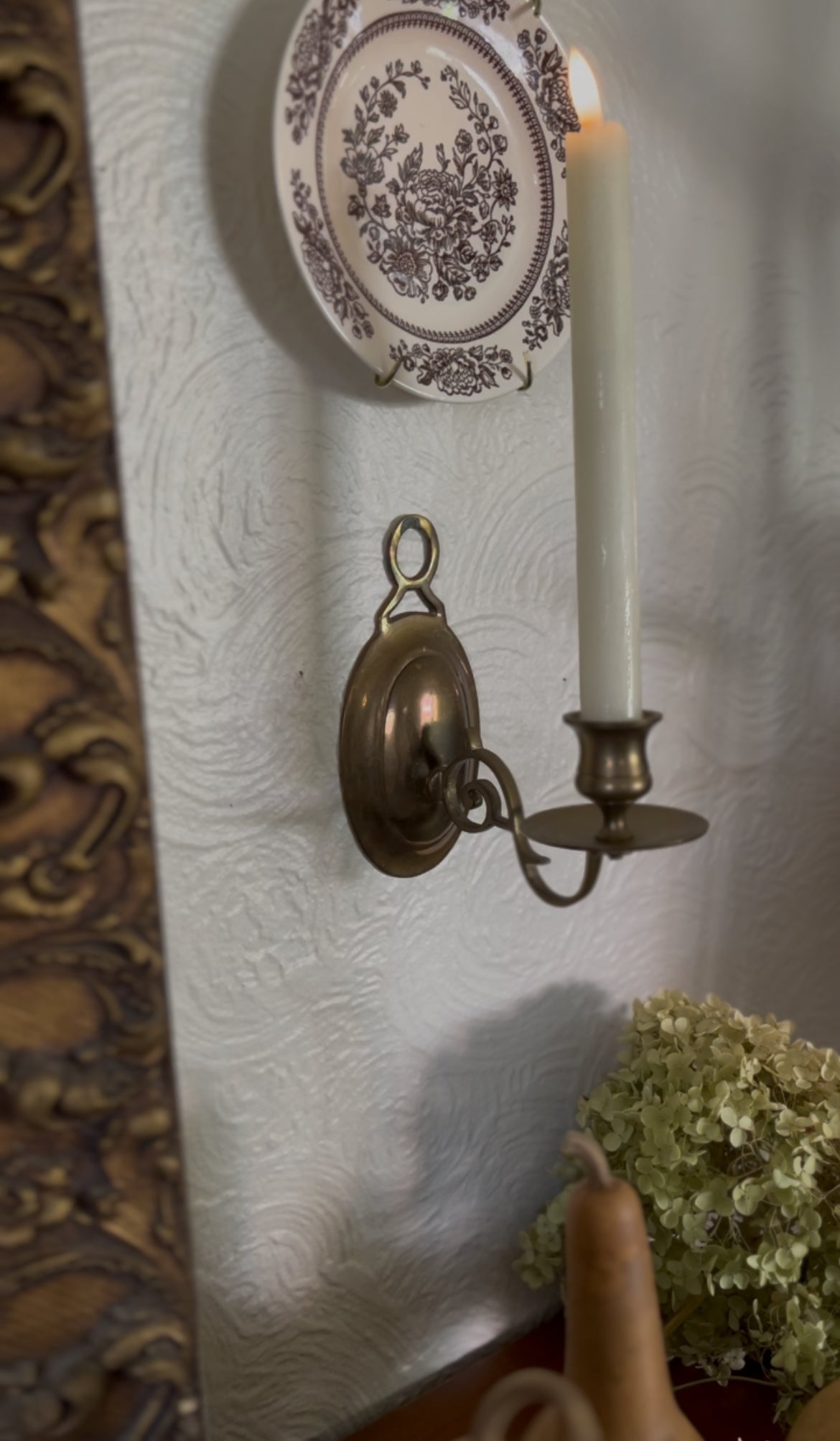 Set of 2 Brass Candle Sconces