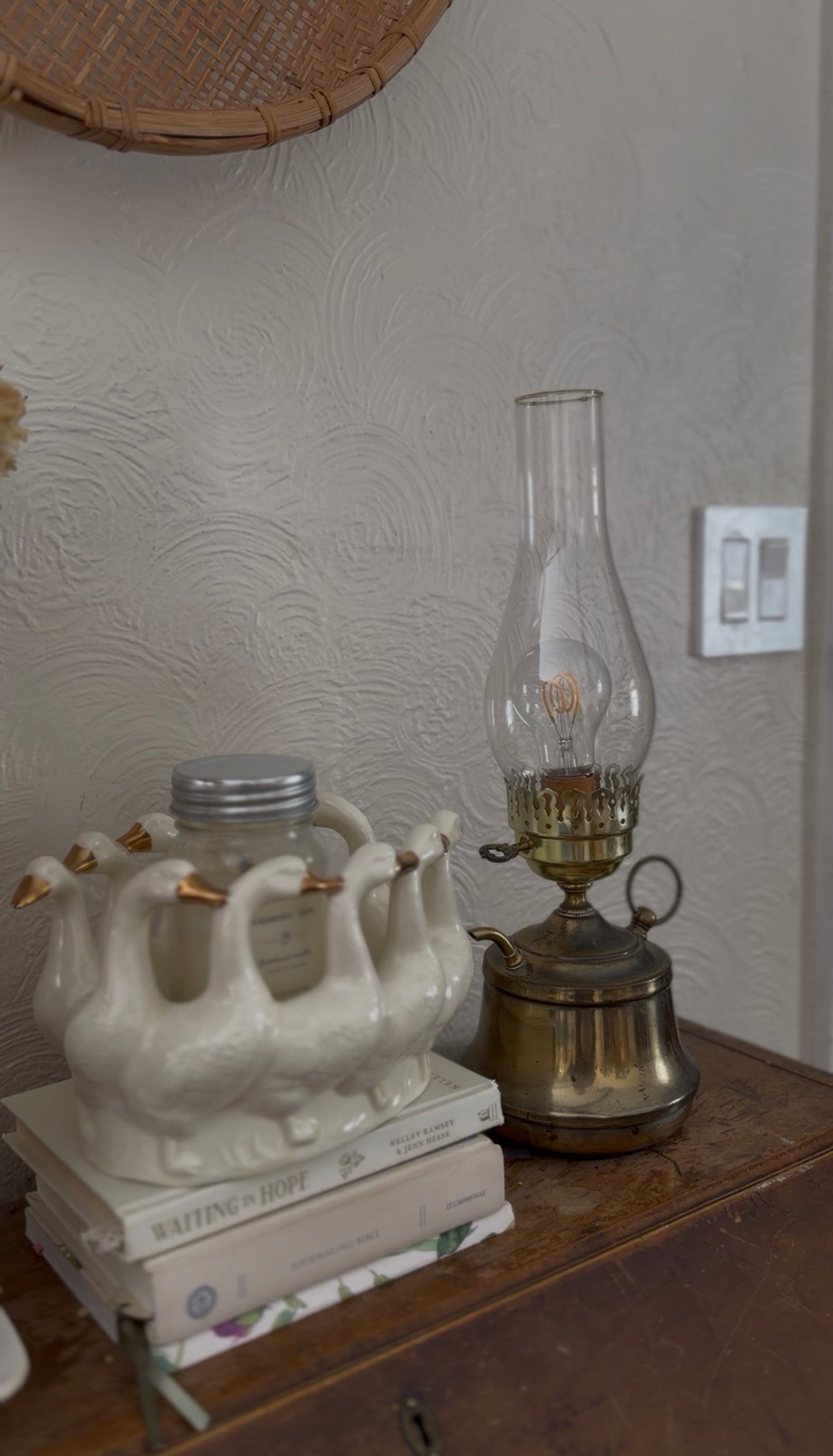 Electric Brass Finger Lamp (lightbulb not included)
