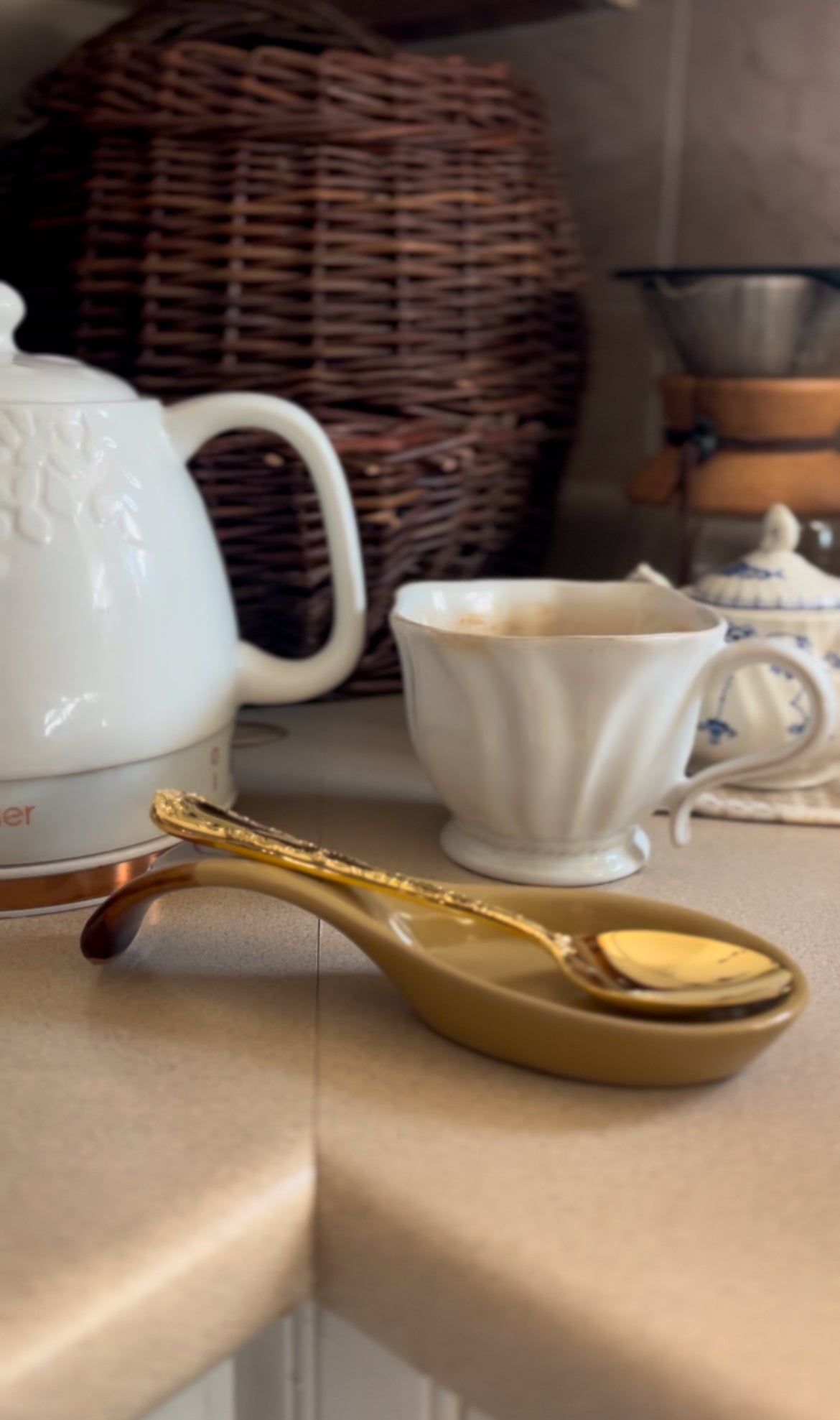 Brown Stoneware Spoon Rest