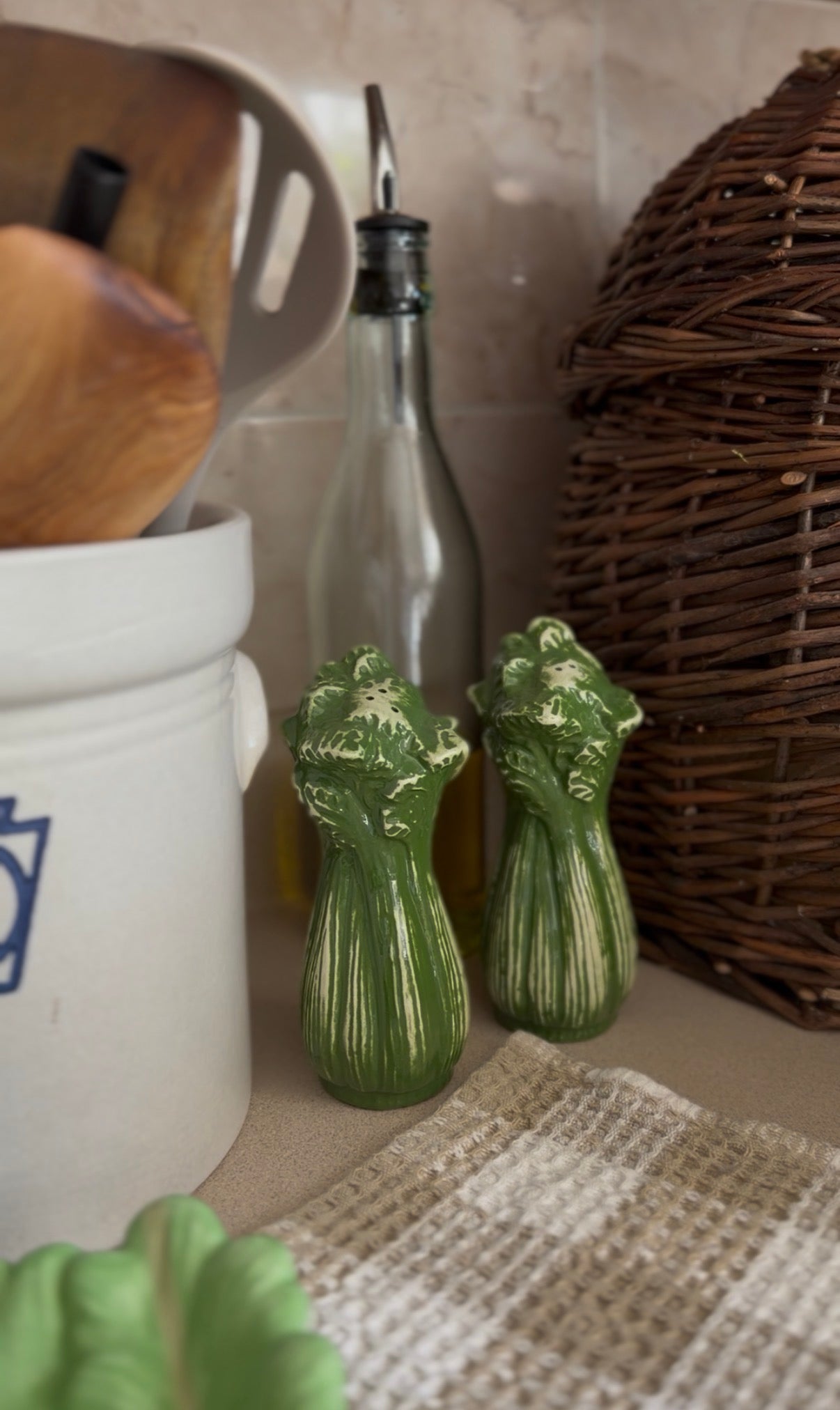 Celery Salt and Pepper Shakers