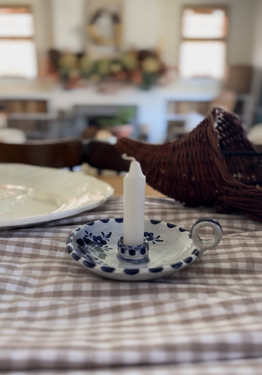 Blue and White Candle Holder made in Mexico