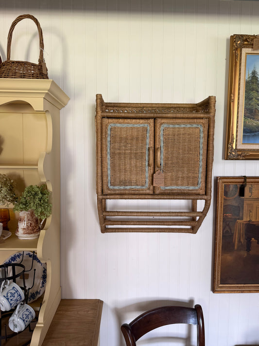 Refinished Wicker Cabinet